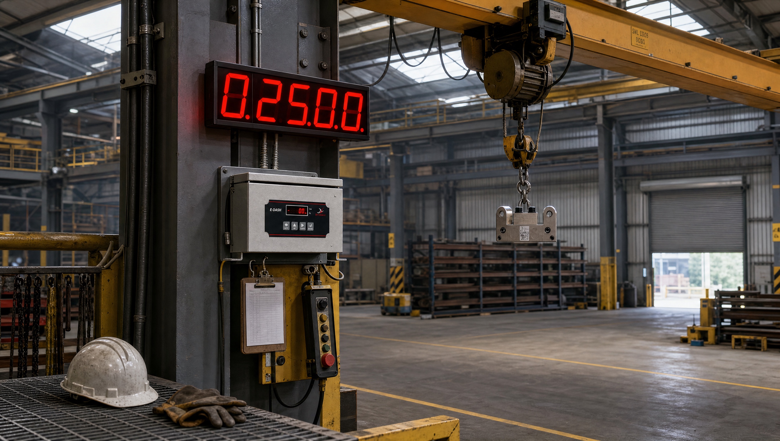 Dynamic Servitech safe load indicator live on an EOT crane